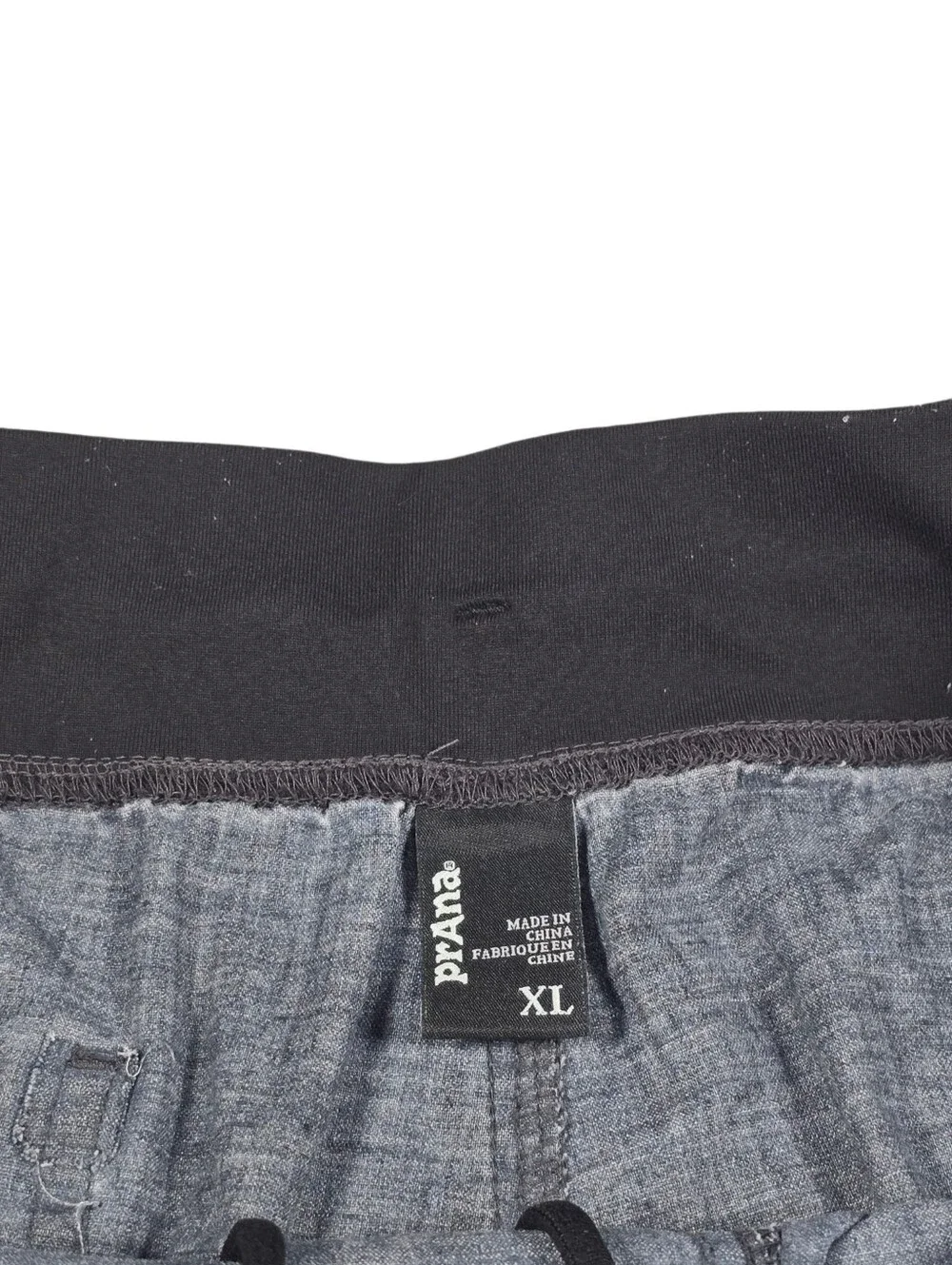 PrAna Vaha Black/Gray Hemp Blend Casual Elastic Waist 10